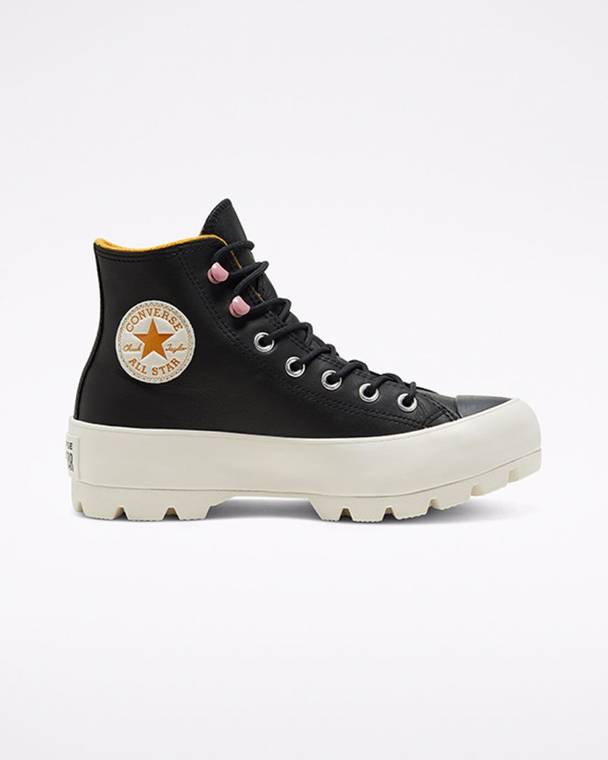 Women\'s Converse Chuck Taylor All Star Lugged Winter High Top Shoes Black / Yellow | AU 3EC80S